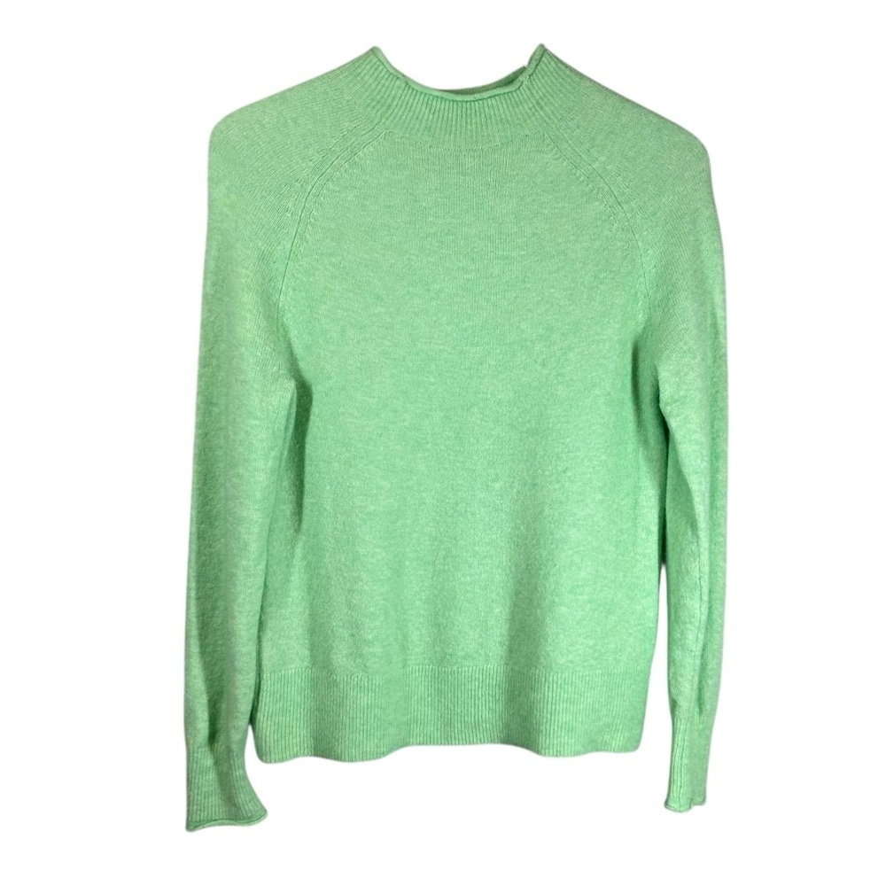 J.CREW Women's XS New Tag Green Roll Neck Merino/Alpaca Blend Light Sweater